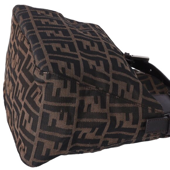 FENDI Zucca Handbag Dark Brown Brown Jacquard Leather - Picture 6 of 7